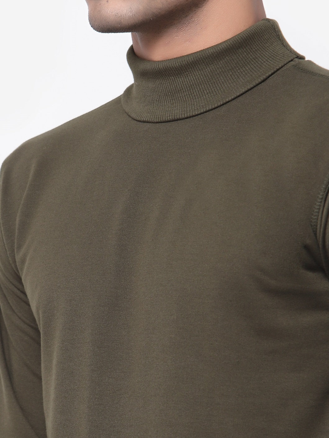 Men's Cotton Solid Full Sleeve Turtle Neck T Shirt for Men