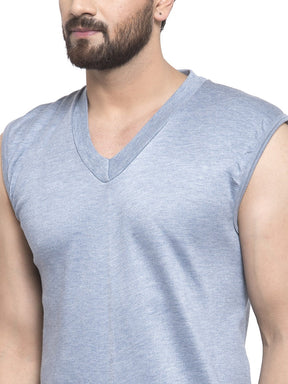 MEN'S SLEEVELESS SOLID V NECK THERMAL TOP