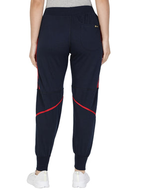 Women's Cotton Slim Fit Joggers Track Pants with 2 Zippered Pockets