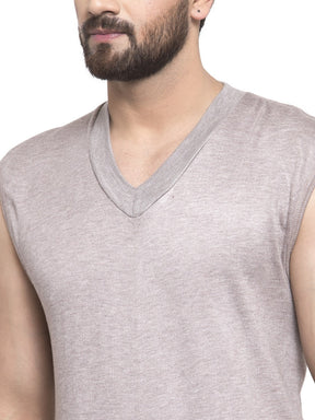 MEN'S SLEEVELESS SOLID V NECK THERMAL TOP