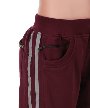 Women's Cotton Slim Fit Joggers Track Pants with 2 Zippered Pockets