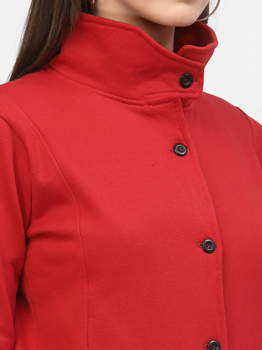 Women's Solid Cotton Tailored Full Sleeve Jacket