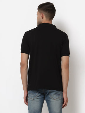 Men's Solid Cotton Regular Fit Polo T-Shirt