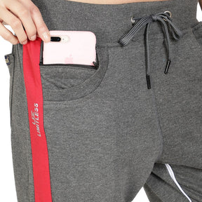 Women's Cotton Slim Fit Joggers Track Pants with 2 Zippered Pockets