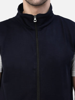 Men's Sleeveless Regular Solid Jacket