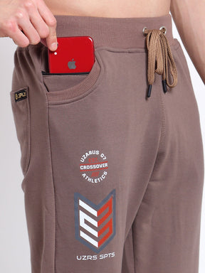 UZARUS Men's Cotton Joggers Track Pants with 2 Zippered Pockets