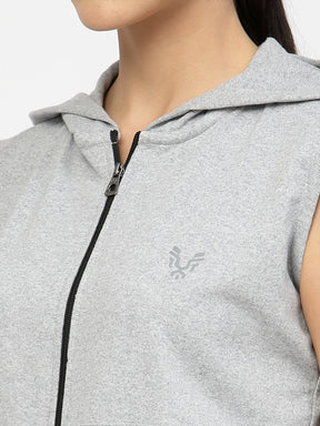 UZARUS Women's Half Sleeves Cotton Anthra Jacket with Hood