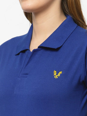 UZARUS Women's Cotton Polo Collar Neck T-Shirt Top