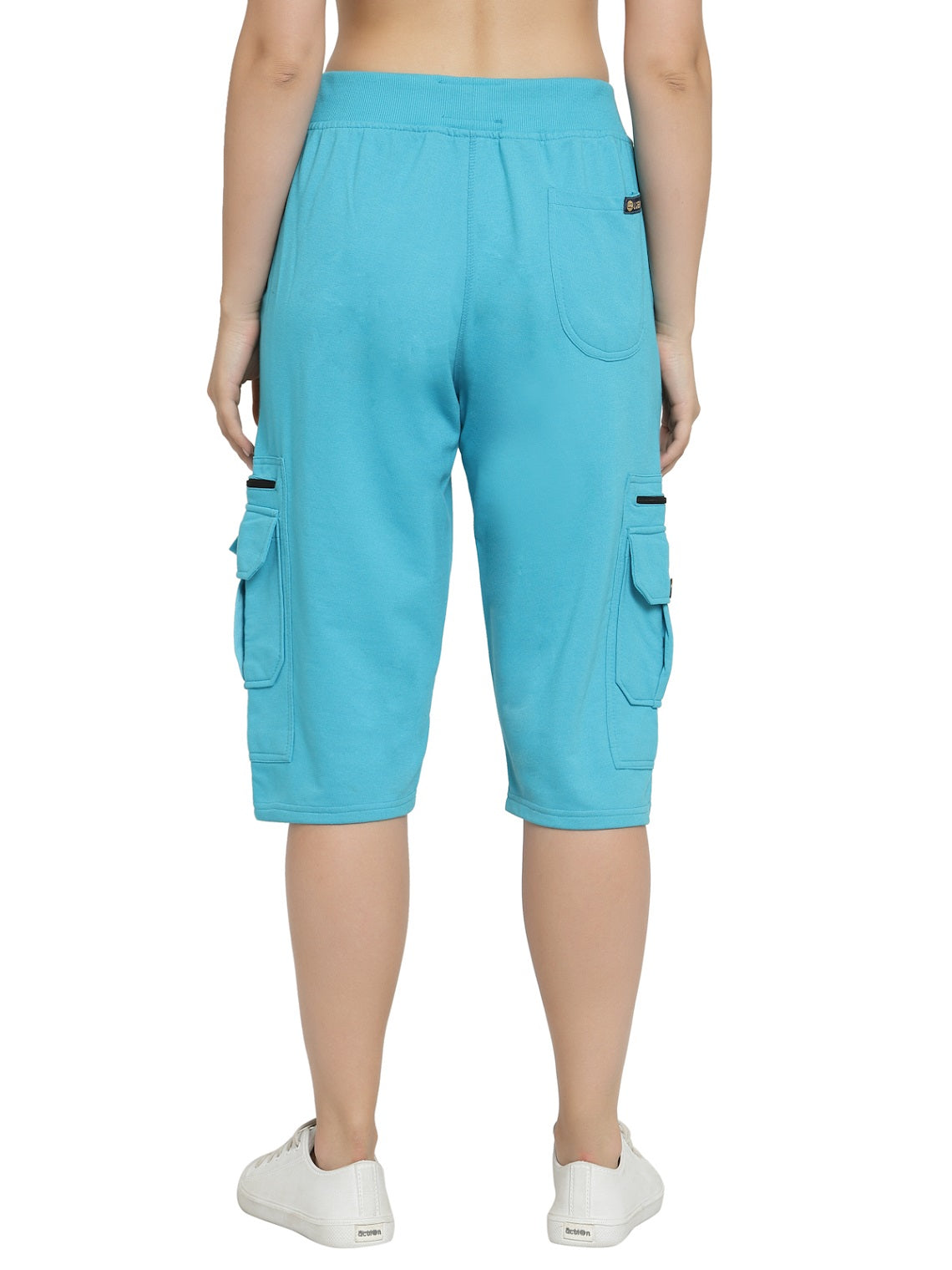 Women's Cargo Capri Shorts With 9 Zippered Pockets