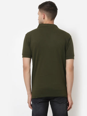 Men's Solid Cotton Regular Fit Polo T-Shirt