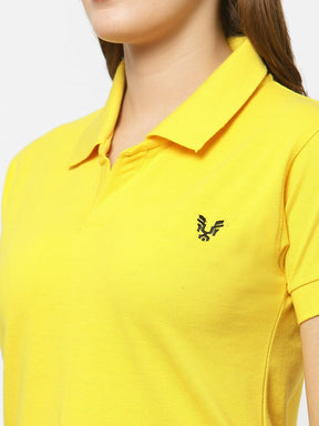 UZARUS Women's Cotton Polo Collar Neck T-Shirt Top
