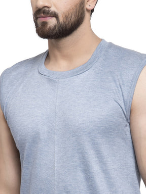 MEN'S SLEEVELESS SOLID ROUND NECK THERMAL TOP