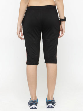 Women's Cotton Three Fourth Capri Shorts With Two Zippered Pockets