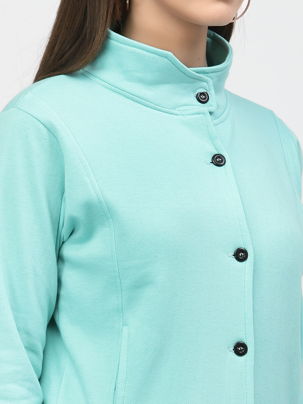 Women's Solid Cotton Tailored Full Sleeve Jacket