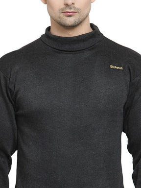 MEN'S SOLID HIGH NECK THERMAL WEAR TOP AND BOTTOM SET