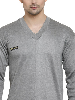 MEN'S SOLID V-NECK THERMAL TOP