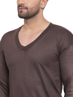 MEN'S SOLID V-NECK THERMAL TOP