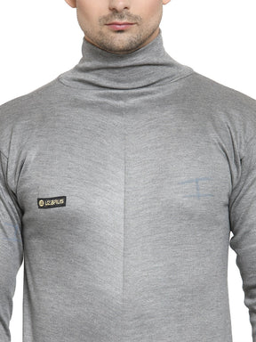 MEN'S SOLID HIGH NECK THERMAL WEAR TOP