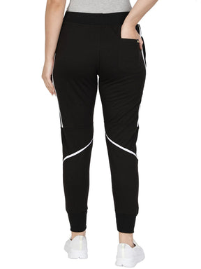 Women's Cotton Slim Fit Joggers Track Pants with 2 Zippered Pockets