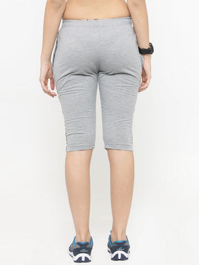 Women's Cotton Three Fourth Capri Shorts With Two Zippered Pockets