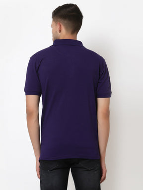 Men's Solid Cotton Regular Fit Polo T-Shirt