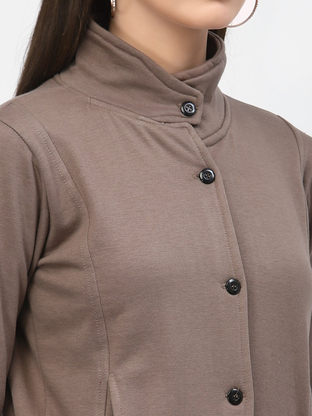 Women's Solid Cotton Tailored Full Sleeve Jacket