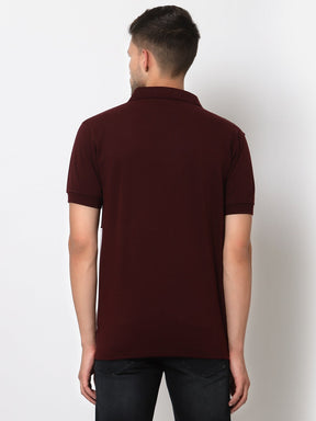 Men's Solid Cotton Regular Fit Polo T-Shirt
