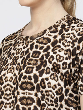 Uzarus Pajama Set for Woman| Animal Print Tie-Dye Night Suit Set| Lounge Wear| Full Pair Set for Women| Outfit for Girls| Nightwear| Tracking| Outdoor Pajama Set