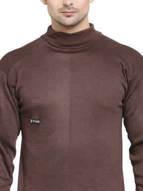 MEN'S SOLID HIGH NECK THERMAL WEAR TOP