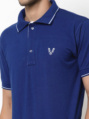 Men's Solid Cotton Regular Fit Polo T-Shirt