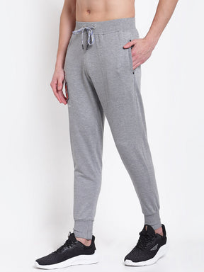 UZARUS Men's Cotton Joggers Track Pants with 2 Zippered Pockets