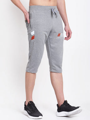 UZARUS Men's Cotton Three Fourth Capri Shorts With Two Zippered Pockets
