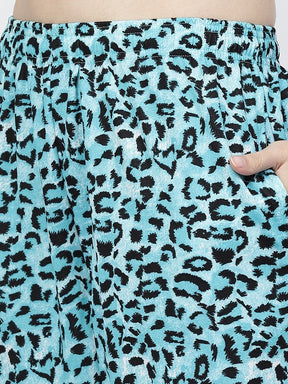 Uzarus Pajama Set for Woman| Animal Print Tie-Dye Night Suit Set| Lounge Wear| Full Pair Set for Women| Outfit for Girls| Nightwear| Tracking| Outdoor Pajama Set