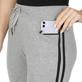 Women's Cotton Slim Fit Joggers Track Pants with 2 Zippered Pockets