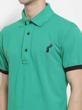Men's Solid Cotton Regular Fit Polo T-Shirt