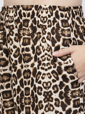 Uzarus Pajama Set for Woman| Animal Print Tie-Dye Night Suit Set| Lounge Wear| Full Pair Set for Women| Outfit for Girls| Nightwear| Tracking| Outdoor Pajama Set