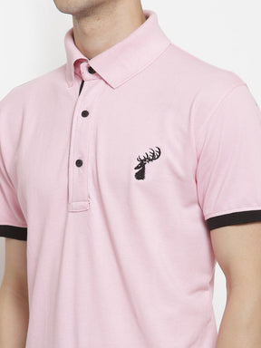 Men's Solid Cotton Regular Fit Polo T-Shirt