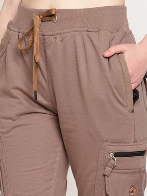 Women's Cargo Capri Shorts With 9 Zippered Pockets
