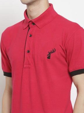 Men's Solid Cotton Regular Fit Polo T-Shirt