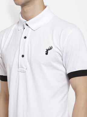 Men's Solid Cotton Regular Fit Polo T-Shirt