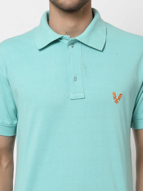 Men's Solid Cotton Regular Fit Polo T-Shirt
