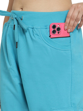 Women's Cargo Capri Shorts With 9 Zippered Pockets