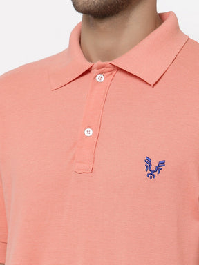 Men's Solid Cotton Regular Fit Polo T-Shirt