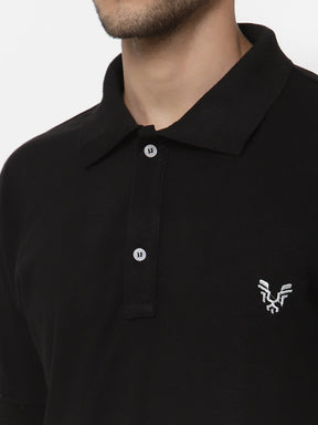 Men's Solid Cotton Regular Fit Polo T-Shirt