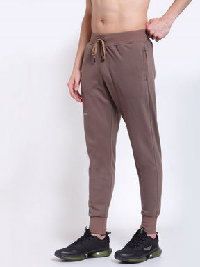 UZARUS Men's Cotton Joggers Track Pants with 2 Zippered Pockets