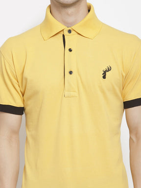 Men's Solid Cotton Regular Fit Polo T-Shirt
