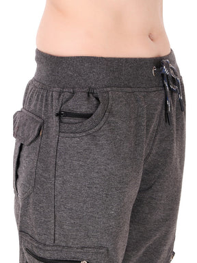 Women's Cargo Capri Shorts With 9 Zippered Pockets