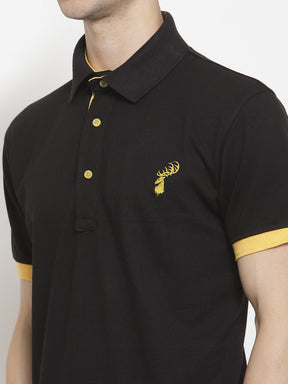 Men's Solid Cotton Regular Fit Polo T-Shirt