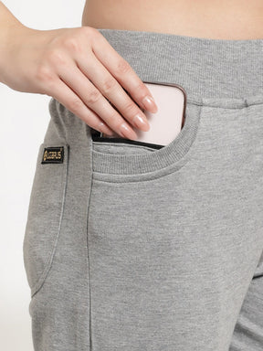Women's Cotton Regular Fit Joggers Track Pants with 4 Zippered Pockets