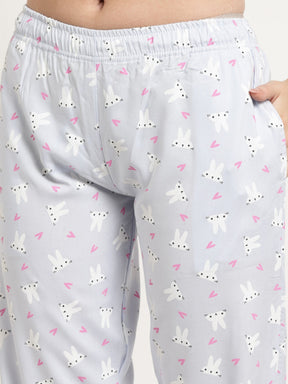 Uzarus Women's Cotton Regular Fit Printed Night Suit Set of Shirt & Pyjama
